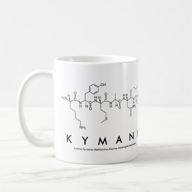 Caneca De Café Kymani peptide name mug (Esquerda)