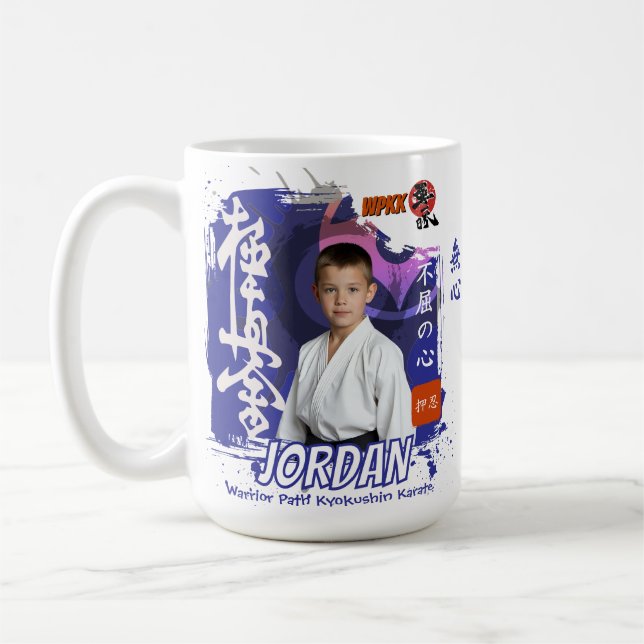 Caneca De Café Kyokushin Karate Student Personalized Photo  (Esquerda)