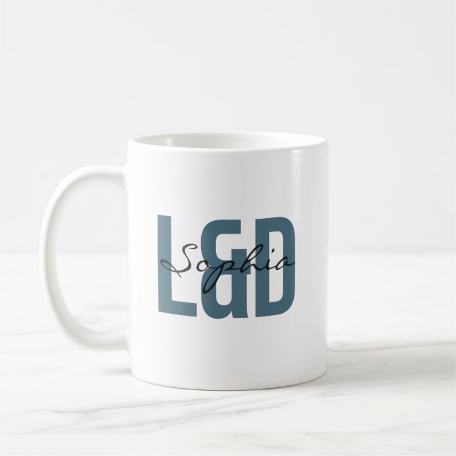 Caneca De Café L&D  Nurse Personalized Name Bold Typography (Esquerda)
