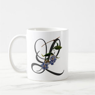 Caneca De Café L inicial, Vintage Laurel Clockvine Coffee Mug