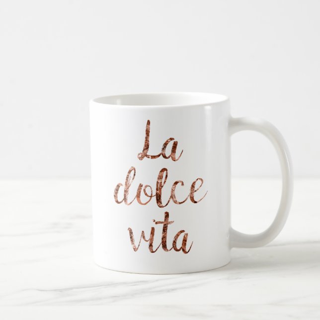 Caneca De Café La cor-de-rosa Dolce Vita do ouro (Direita)