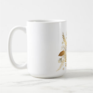 Caneca De Café Lã de cerâmica com Dourado branco