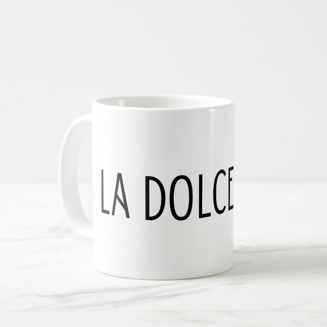Caneca De Café La dolce vita italian lettering (Frente Esquerda)