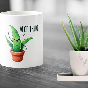 Caneca De Café Lá Em Cima! Mug De Planta De Aloe De Cute