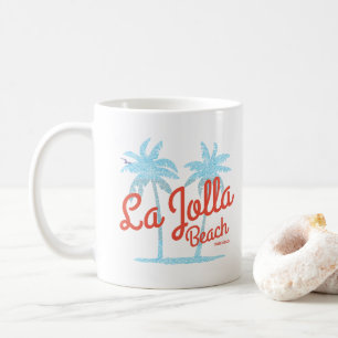 Caneca De Café La Jolla Beach San Diego California Vintage Palms
