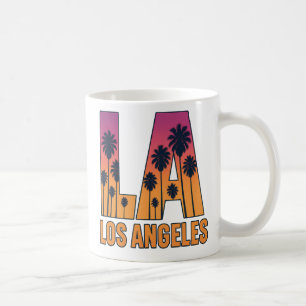 Caneca De Café LA Los Angeles Palm Trees Sunset Retro Design