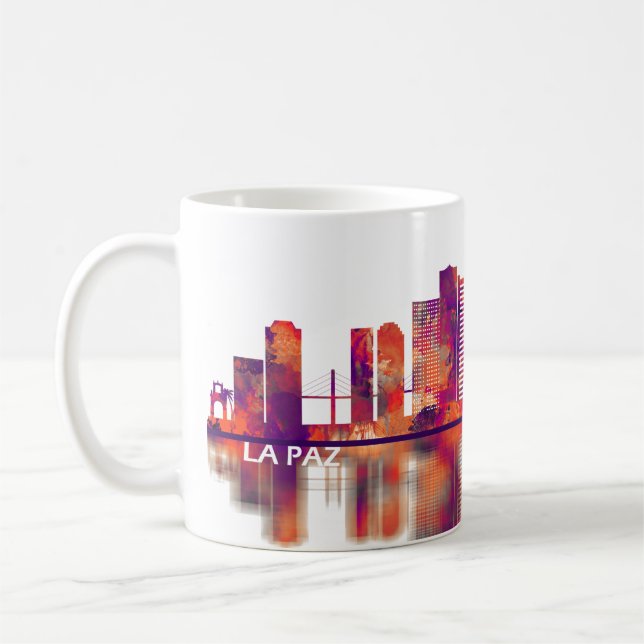 Caneca De Café La Paz Bolivia Skyline (Esquerda)