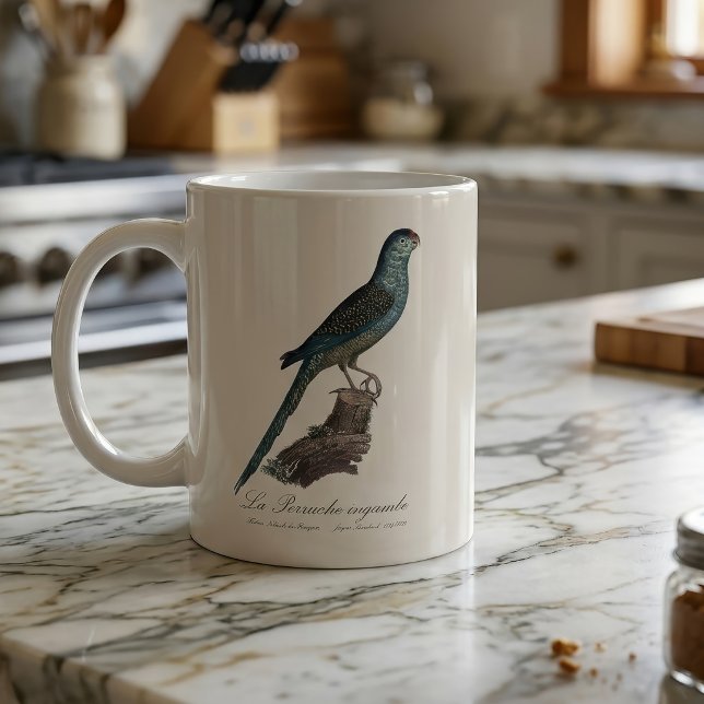 Caneca De Café La Perruche ingambe (Ground Parrot or Swamp Parrot, Pezoporus Wallicus. Coffee Mug)