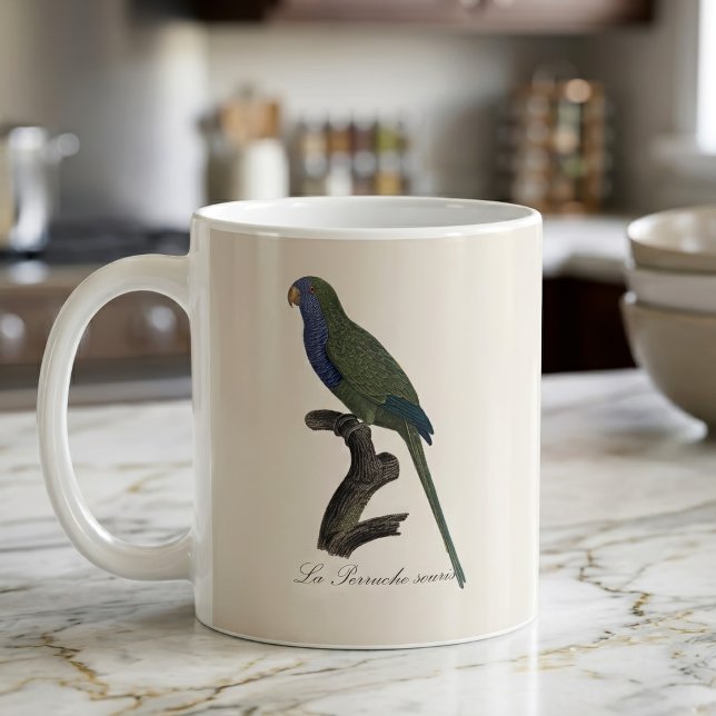 Caneca De Café La Perruche souris / Monk Parakeet (Monk Parakeet or Monk Parrot, Myiopsitta Monachus. Coffee Mug)