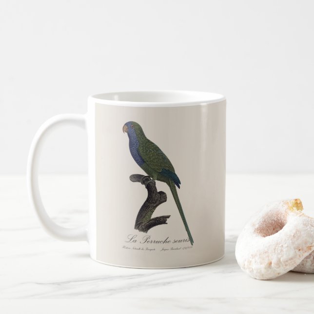 Caneca De Café La Perruche souris / Monk Parakeet (Com Donut)