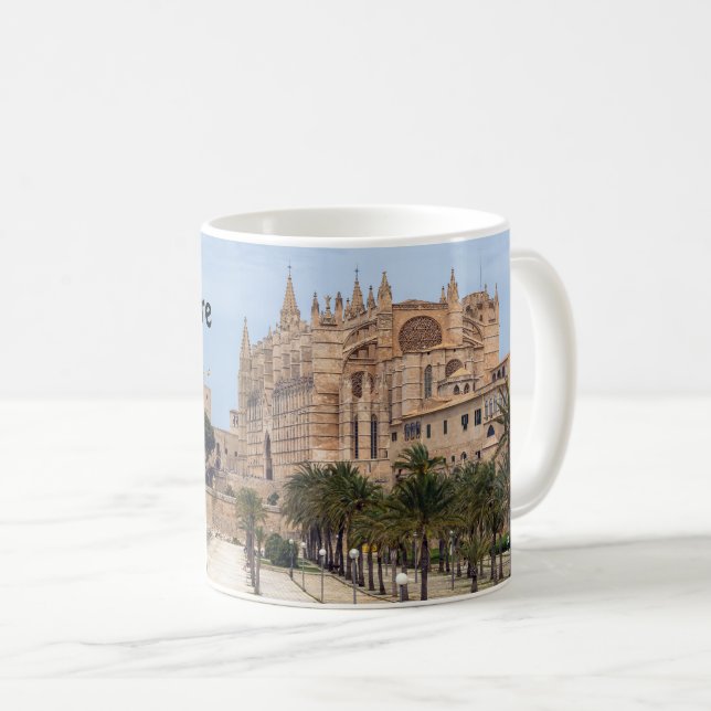 Caneca De Café La Seu, Catedral de Palma de Maiorca - Espanha (Frente Esquerda)
