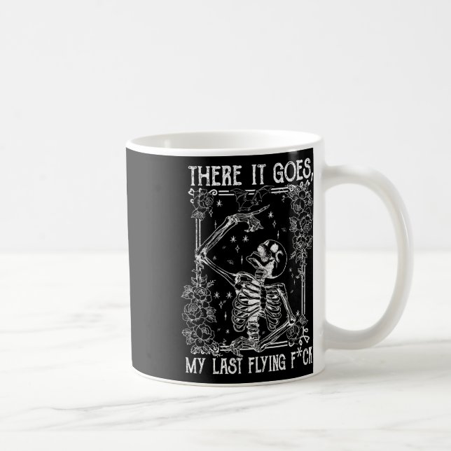 Caneca De Café Lá Vai O Meu Último Skeletons Voador Engraçado Hal (Direita)