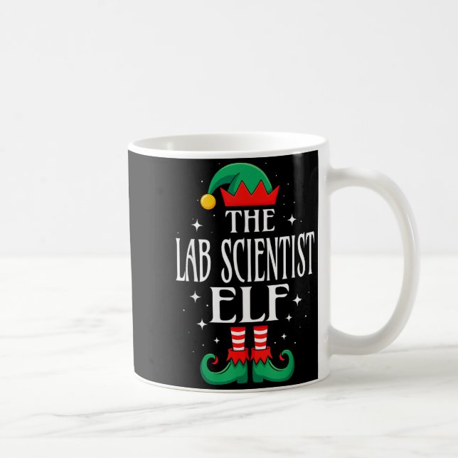 Caneca De Café Lab Scientist Elf Job Title Funny Christmas Matchi (Direita)