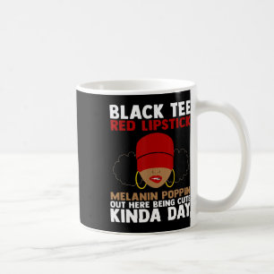Caneca De Café Lábio Vermelho Negro Melanina Cava Aqui Bei