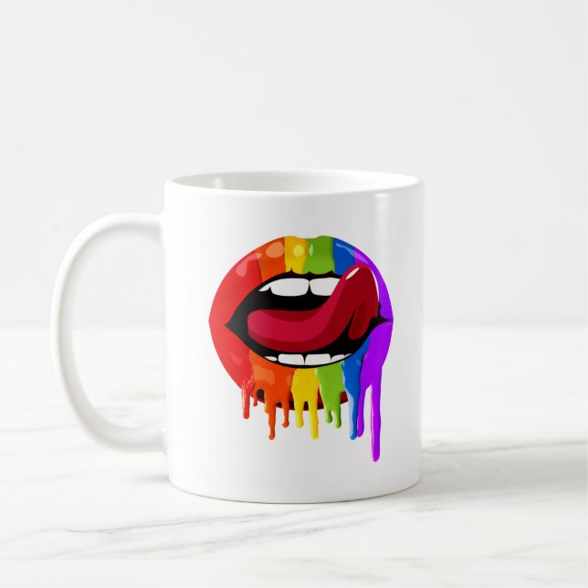 CANECA DE CAFÉ LÁBIOS ARCO-ÍRIS (Esquerda)