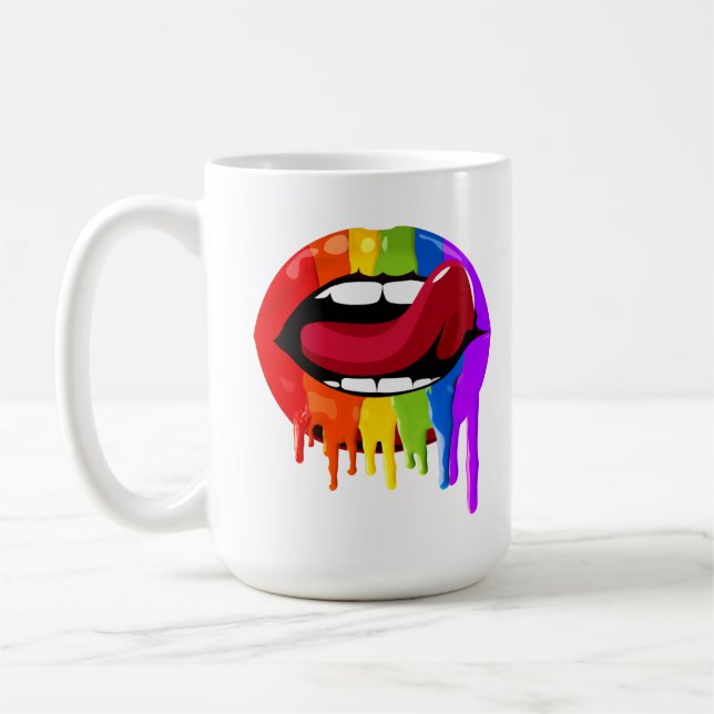 CANECA DE CAFÉ LÁBIOS ARCO-ÍRIS (Esquerda)