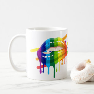 Caneca De Café Lábios arco-íris LGBT