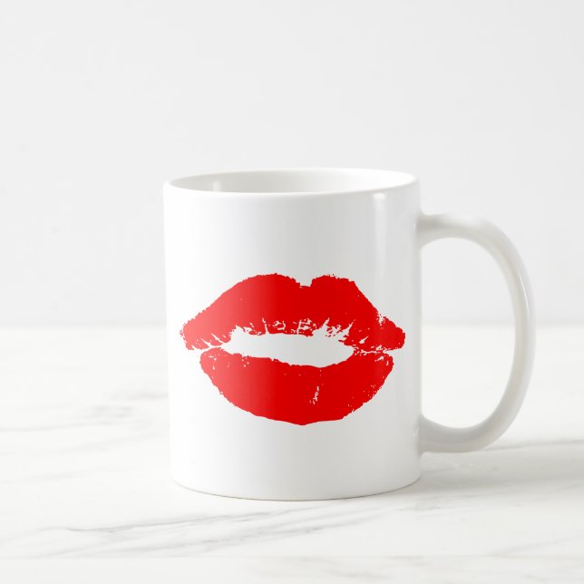 Caneca De Café Lábios Beijos Red Lipstick Love Namorados (Direita)