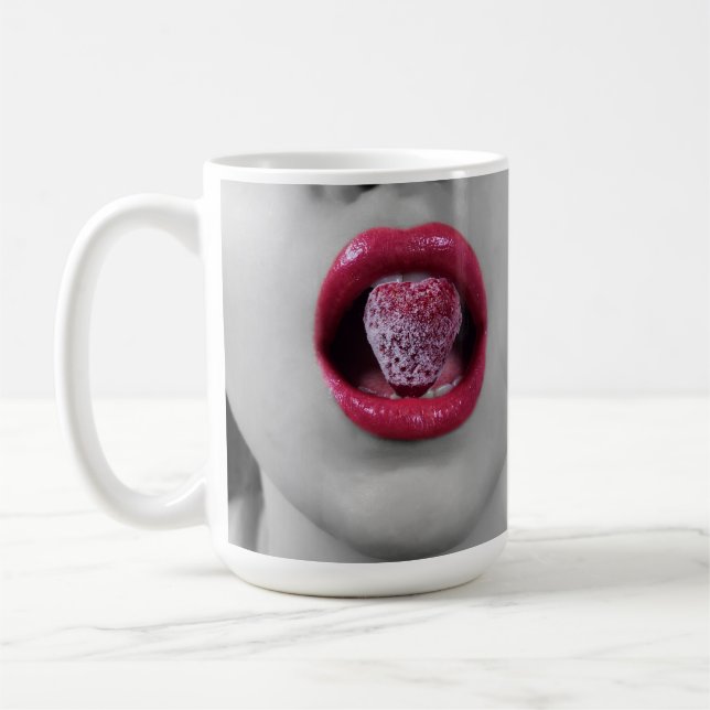 Caneca De Café Lábios de morango (Esquerda)