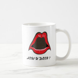 Caneca De Café lábios vermelhos, COMO VOCÊ DOIN?