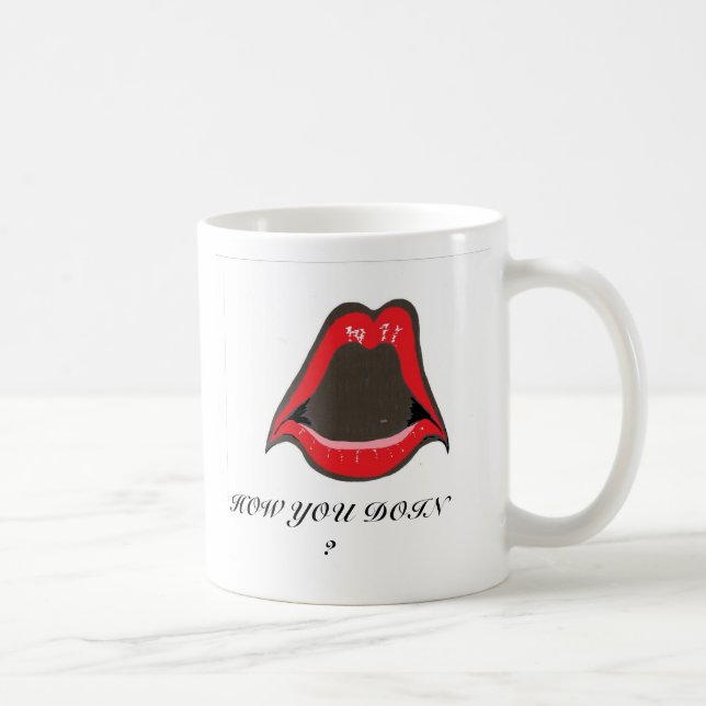 Caneca De Café lábios vermelhos, COMO VOCÊ DOIN? (Direita)