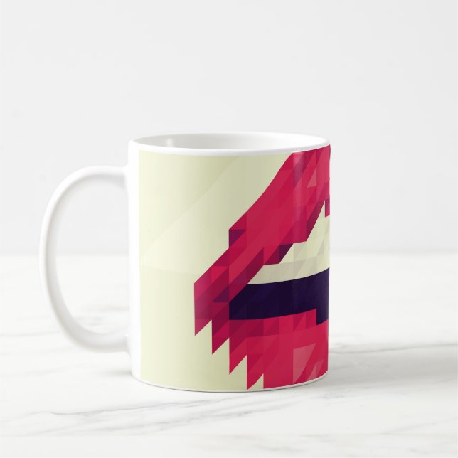 Caneca De Café Lábios vermelhos feitos de pequenos triângulos, pi (Esquerda)