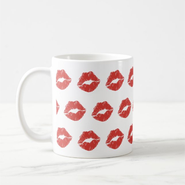 Caneca De Café Lábios vermelhos Kiss Mug (Esquerda)