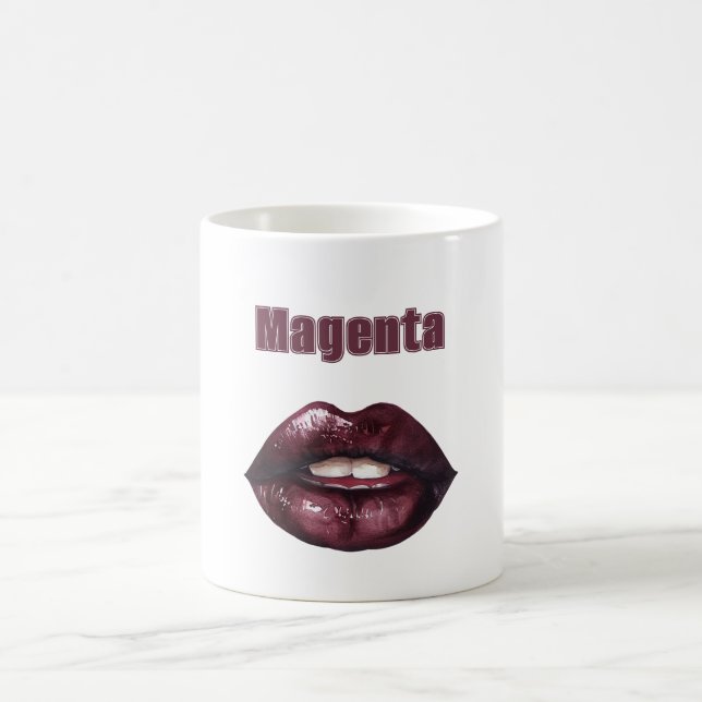 Caneca De Café Lábios Vermelhos Magenta Borgonha (Centro)