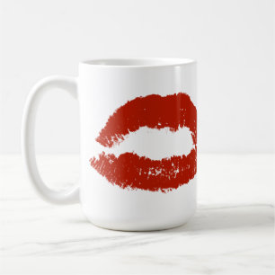 Caneca De Café Lábios Vermelhos Pop Art