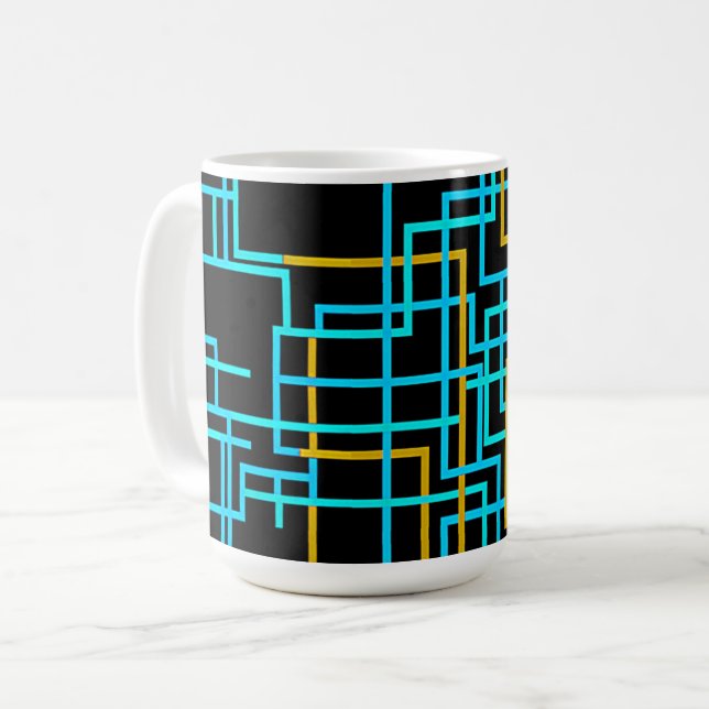 Caneca De Café Labirinto de Arcada Retro (Frente Esquerda)