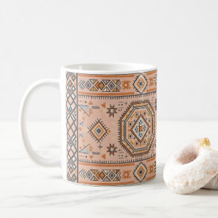 Caneca De Café Labirinto Dourado – Geometria Marroquina Moderna