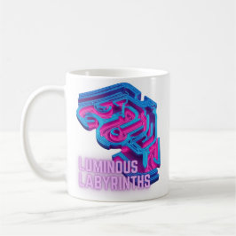 Caneca De Café Labirintos Luminosos - Perda-se em labirintos bril