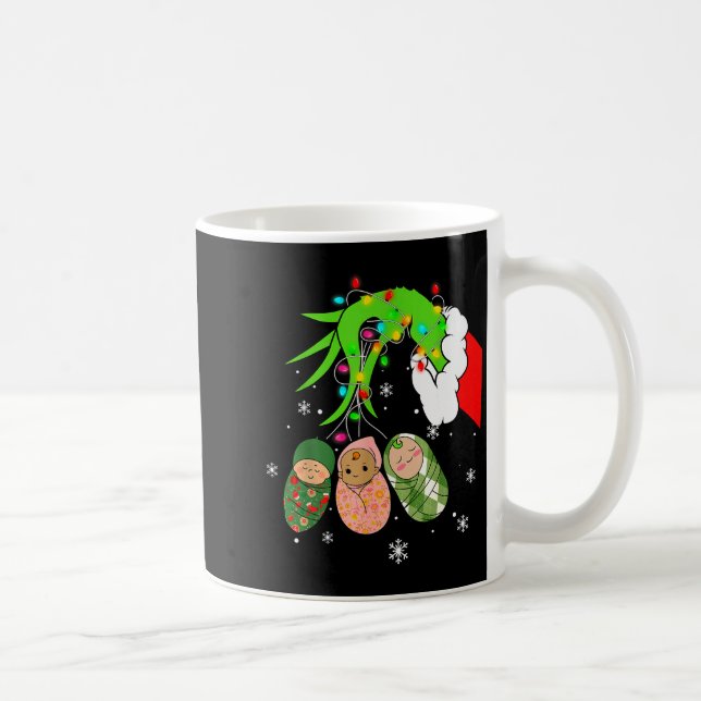 Caneca De Café Labor And Delivery Nurse Christmas Lights Snowflak (Direita)