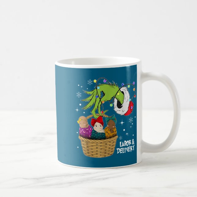 Caneca De Café Labor And Delivery Nurse Christmas Lights Snowflak (Direita)