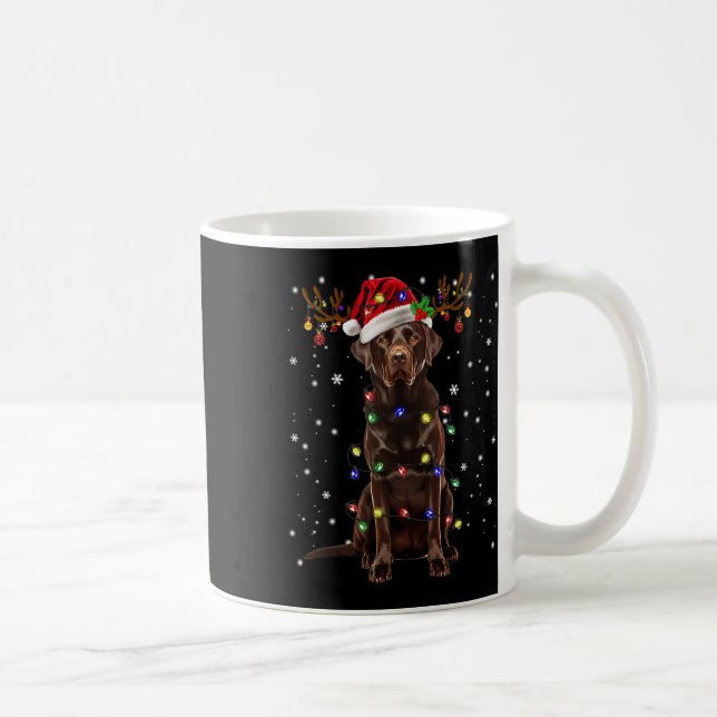 Caneca De Café Laboratório de Chocolate Labrador Árvore de Natal  (Direita)