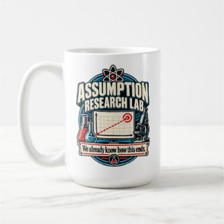 Caneca De Café Laboratório de Pesquisa de Suposições – Já Sabemos