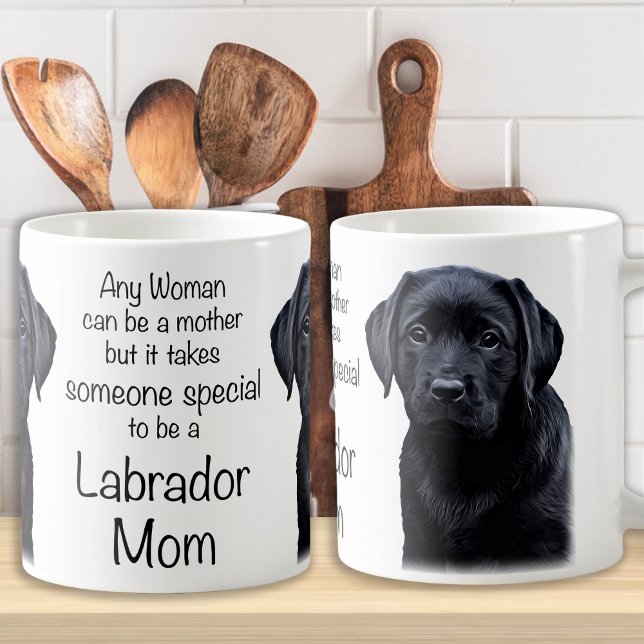 Caneca De Café Laboratório Preto - Mãe Labradora (Criador carregado)