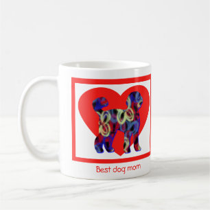 Caneca De Café Labradoodle Dog Silhouette Dia de os namorados Hea