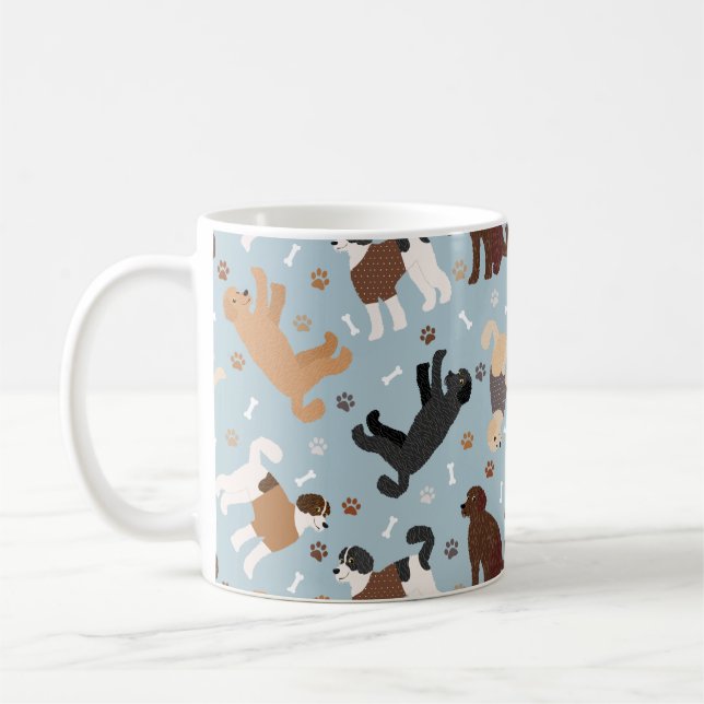 Caneca De Café Labradoodle / Ossos e patas de Goldendoodle (Esquerda)