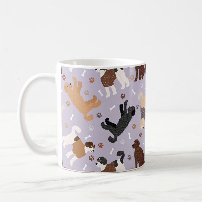 Caneca De Café Labradoodle / Ossos e patas de Goldendoodle (Esquerda)