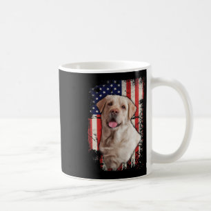 Caneca De Café Labrador Amarelo Labs Patriótico Americano Bandeir