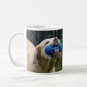 Caneca De Café Labrador Amarelo Retriever com Brinquedo