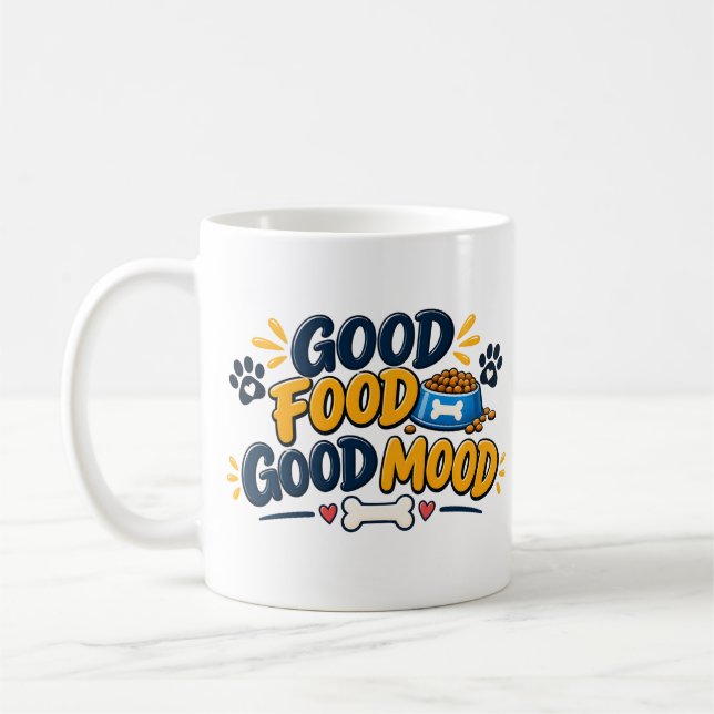 Caneca De Café Labrador Comida Boa Bom Humor Cachorro Engraçado (Esquerda)