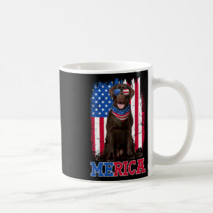 Caneca De Café Labrador Patriótico 4 De Julho EUA Choco Patriótic