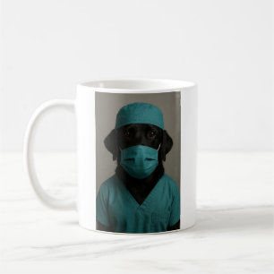 Caneca De Café Labrador preto de uniforme