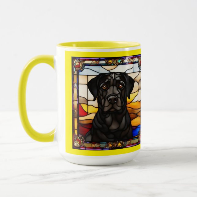 Caneca de Café Labrador Preto Fofo (Esquerda)