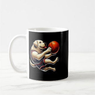 Caneca De Café Labrador Retriever Atirando Basquete