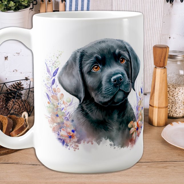 Caneca De Café Labrador Retriever Cachorro Moderno (Criador carregado)