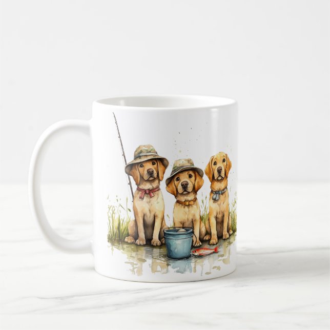 Caneca De Café Labrador Retriever Cães Pesca (Esquerda)