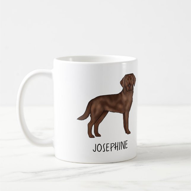 Caneca De Café Labrador Retriever Chocolate Cute Lab Nome Persona (Esquerda)